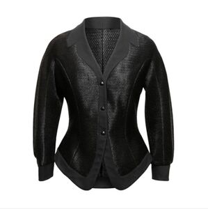 Vintage Black Thierry Mugler Woven Jacquard Jacket